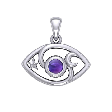 The Peter Stone Eye of God Silver Pendant with Gem TPD6177 - Jewelry